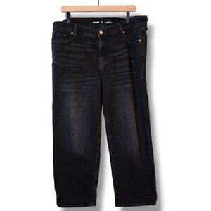 Old Navy jeans womens 14P black boyfriend loose relaxed mid-rise